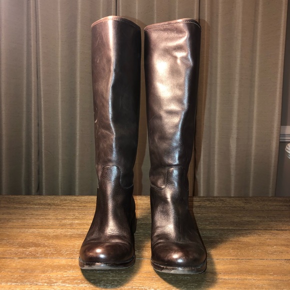 SOLD Banana Republic brown leather knee high riding boots ladies 7.5 - Picture 7 of 10